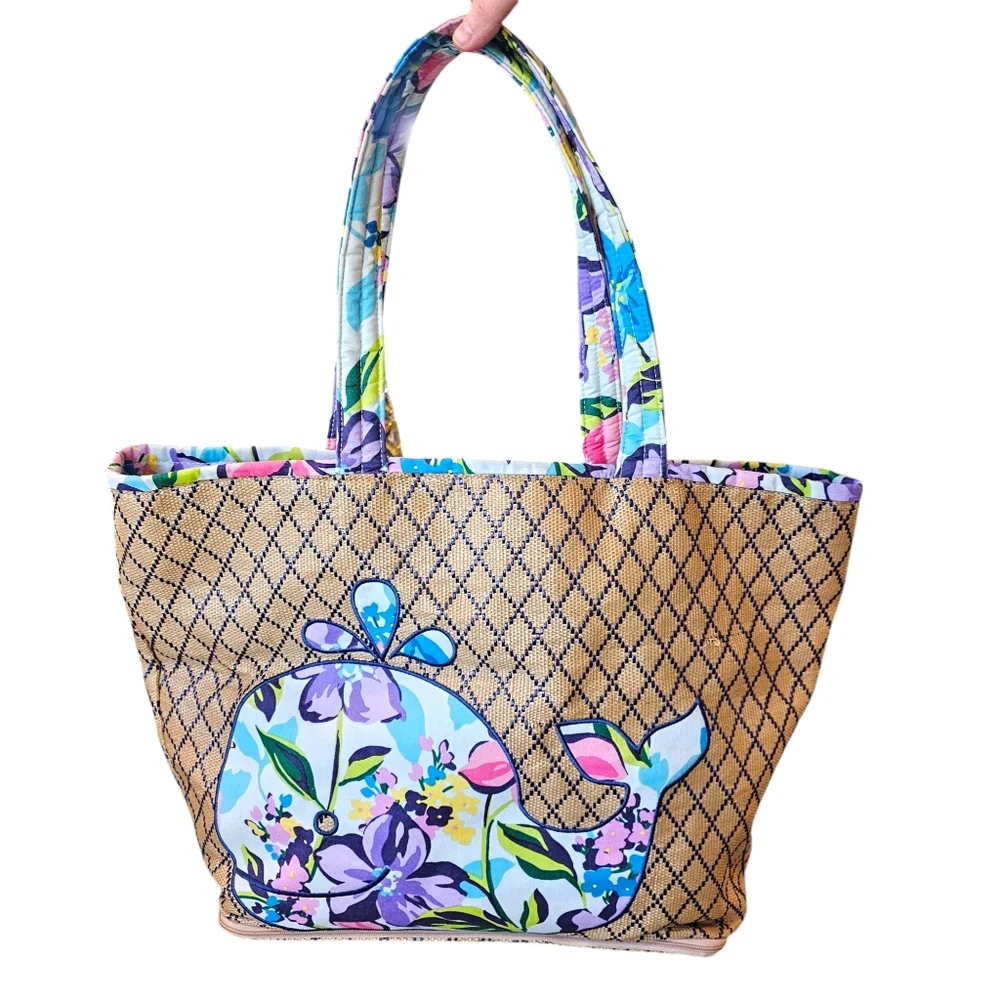 Floral Tan Tote Bag Set